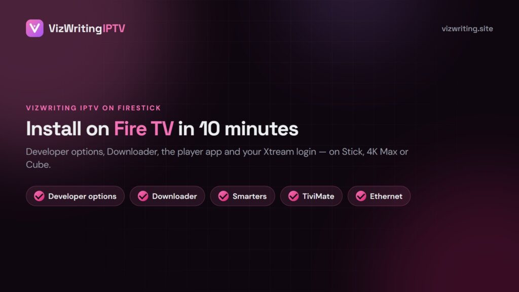 How to install VizWriting IPTV on Firestick with Downloader and IPTV Smarters Pro